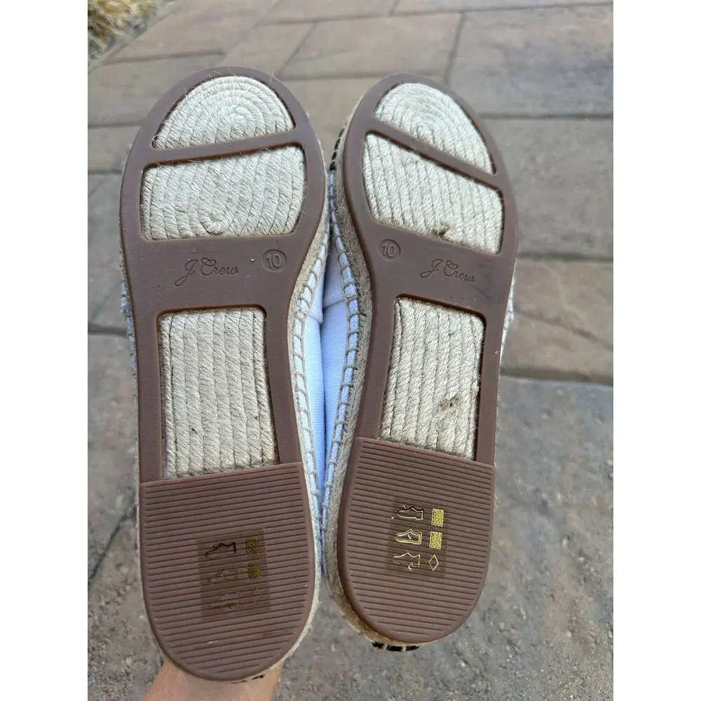 J. Crew Black and White Espadrille Shoes size 10